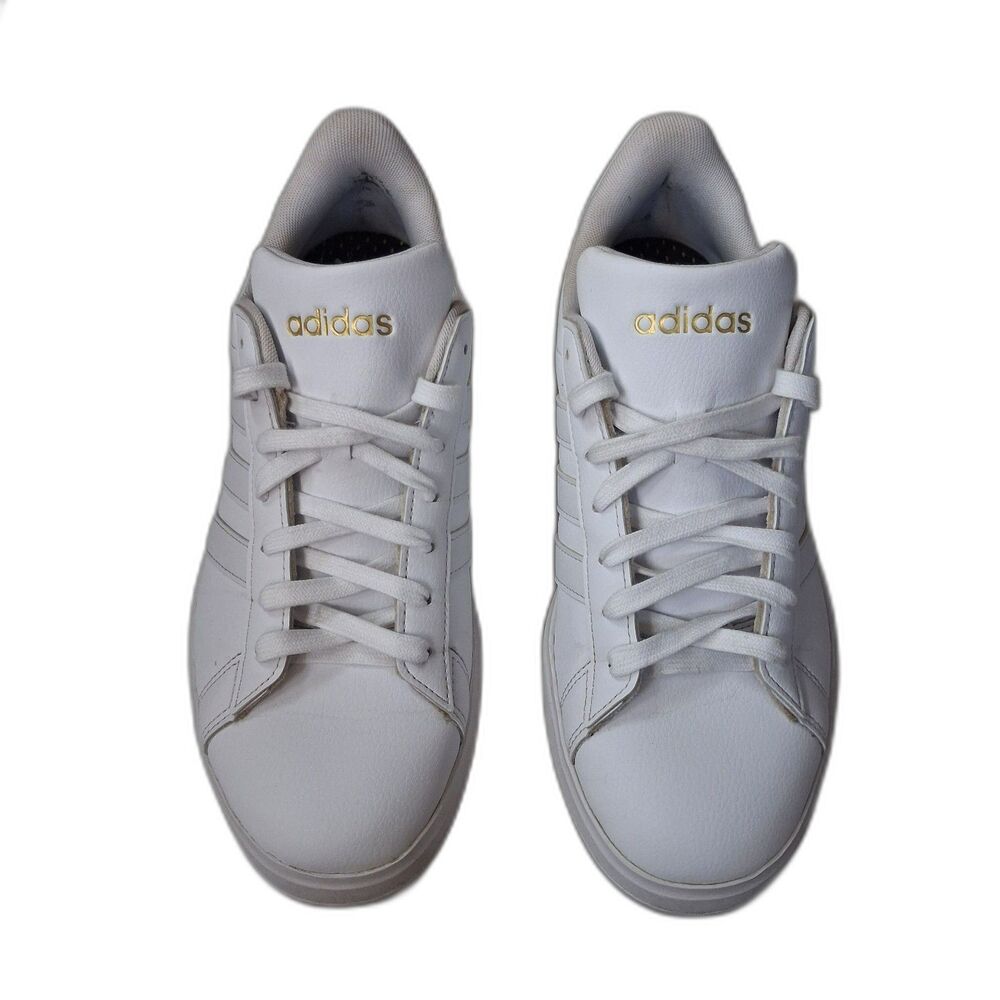 Adidas Grand Court Cloudfoam White Gold Sneakers Size 9.5